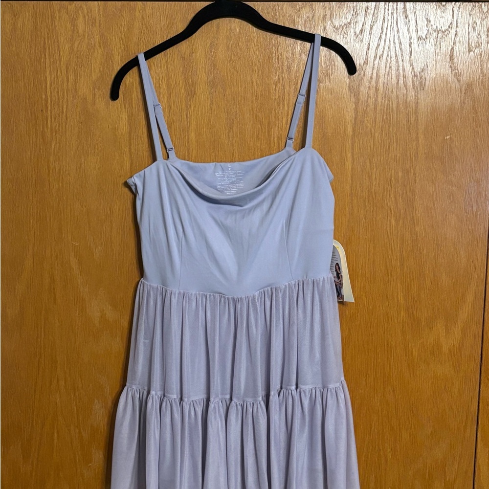 Elegant Lavender Spaghetti Strap Dress